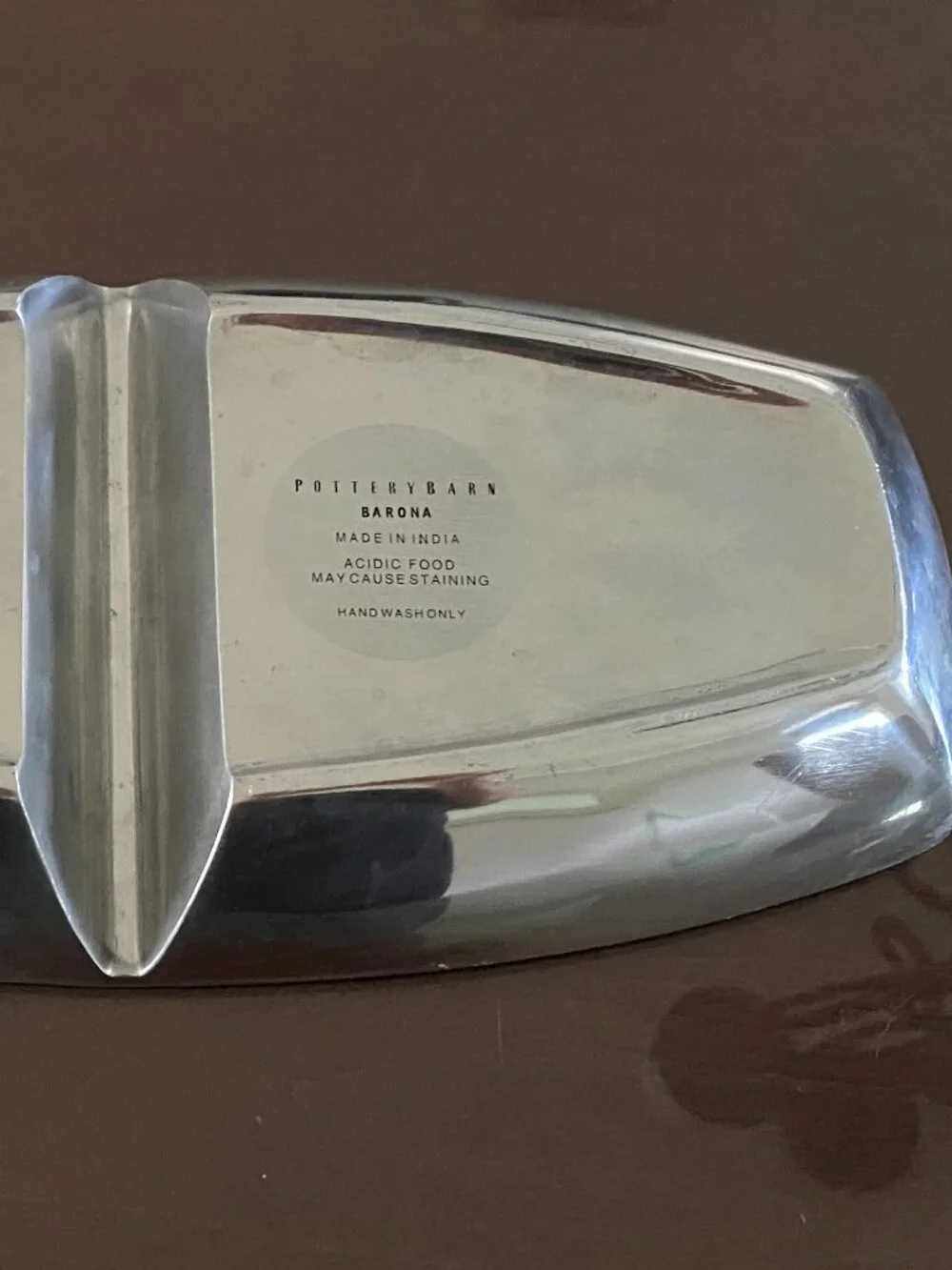 POTTERY BARN set 2 silver BARONA serveware, serve trays